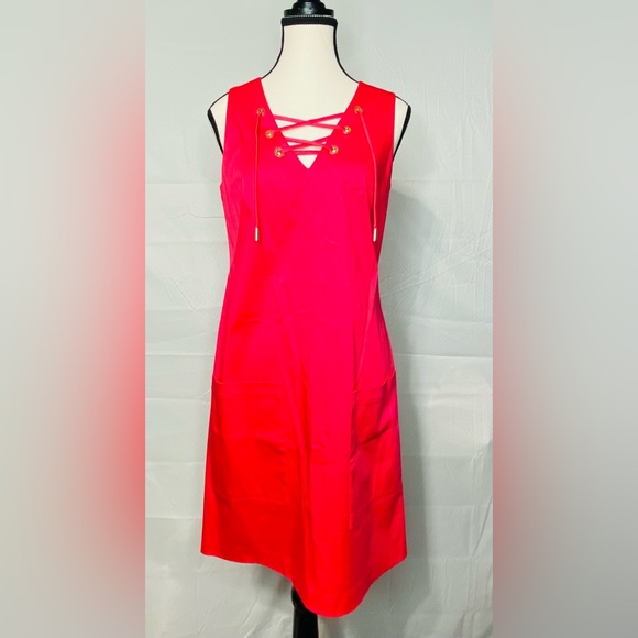 CALVIN KLEIN SLEEVELESS PINK DRESS - Picture 1 of 10